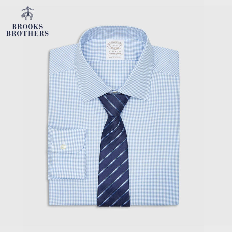 Brooks Brothers/布克兄弟男士25初春新款免烫supima棉格纹衬衫