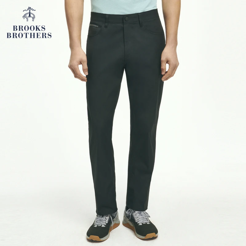 Brooks Brothers/布克兄弟男士新秋纯色按扣logo高尔夫休闲长裤