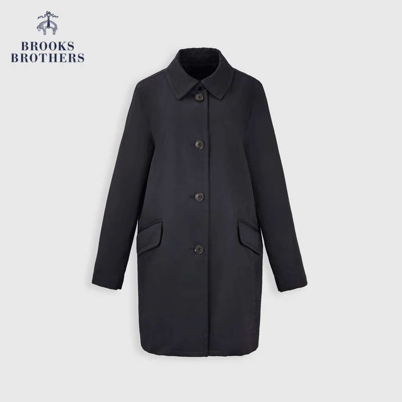 Brooks Brothers/布克兄弟女士25初春新款简约翻领直筒风衣外套