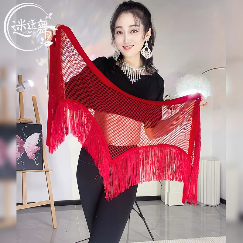 迷迭舞2024原创新款肚皮舞腰链臀巾腰巾流苏东方舞表演服配饰百搭