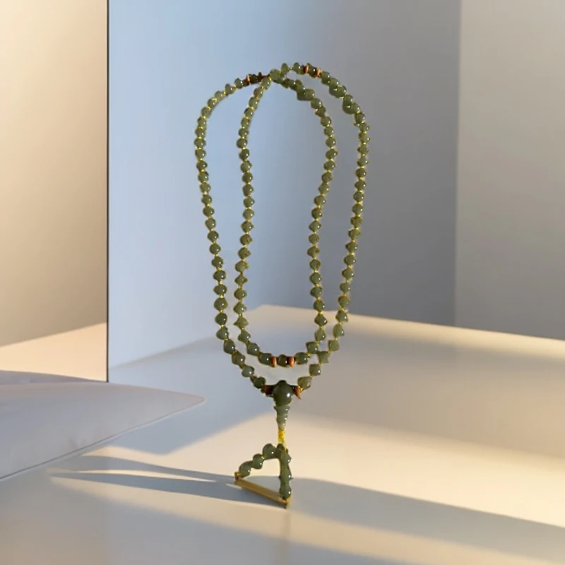 天然和田玉串珠108粒，毛衣链，佛系链，多发性.发其一生日礼物百搭