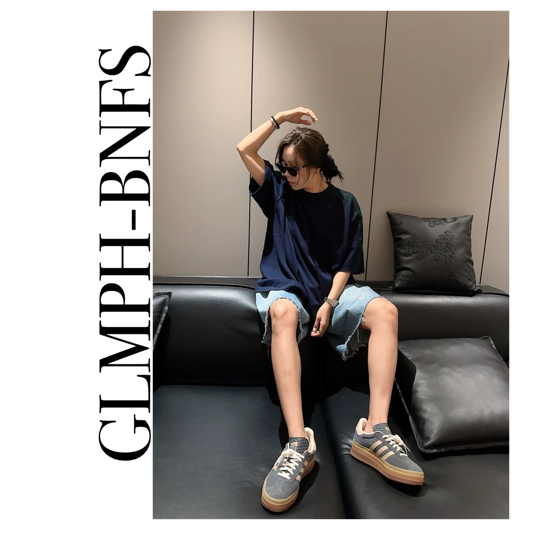 GLMPH-BNFS【将维打击】简约拼色针织圆领半袖百搭半袖T恤-551