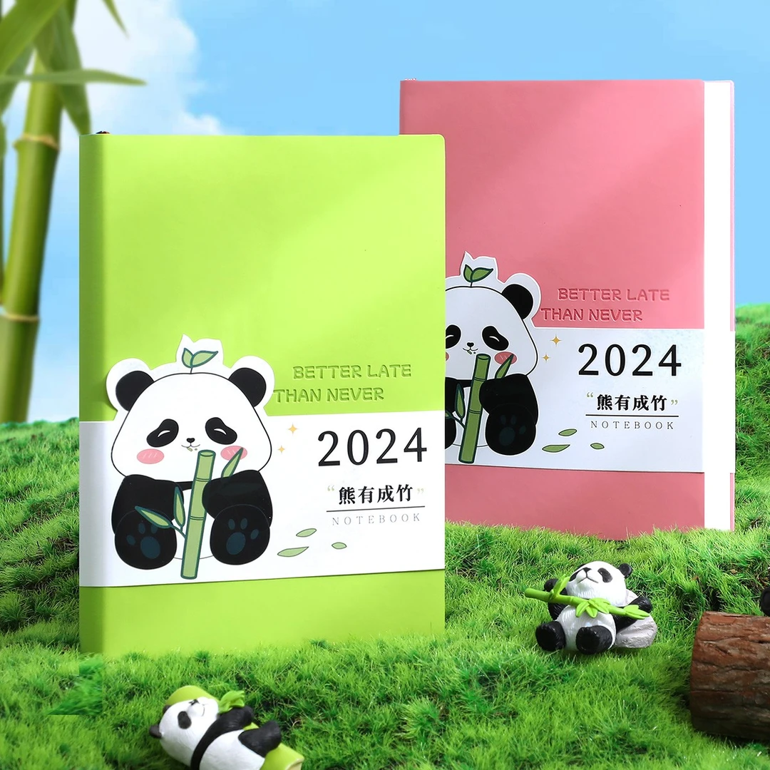 熊猫文创笔记本本子A5加厚本子高颜值学生专用日记本B5考研记事本