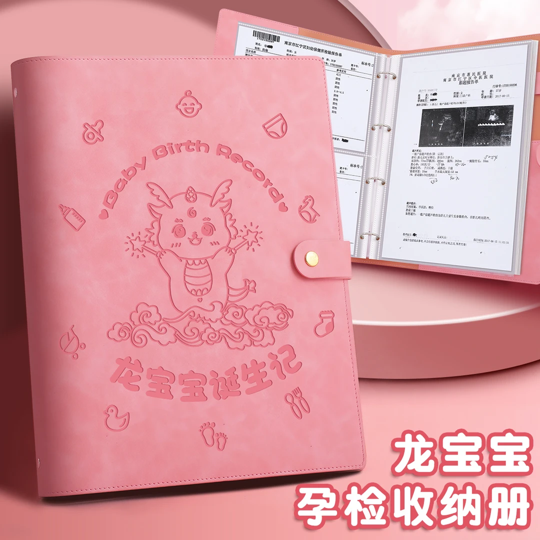 孕妇产检收纳册孕检单收纳册龙宝宝b超建档资料档案袋孕期文件夹