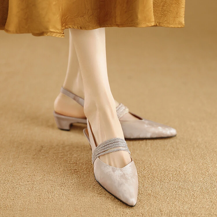 阿丽塔-3cm夏季凉鞋方头浅口粗跟单鞋时尚百搭玛丽珍