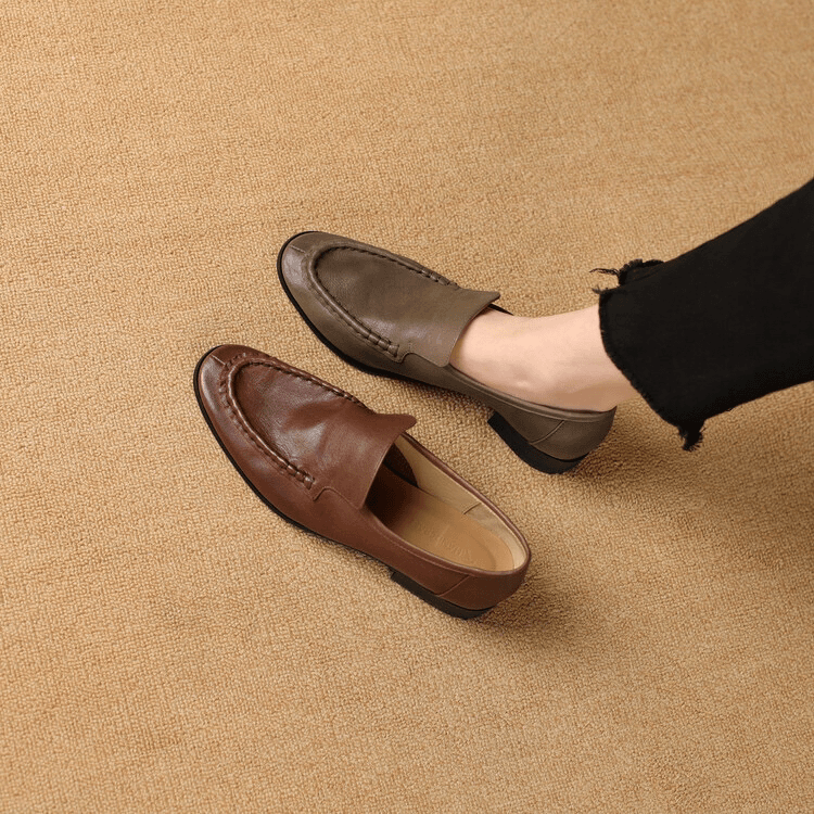 阿丽塔女鞋~2.5cm四季单鞋圆头平底乐福鞋舒适百搭懒人鞋休闲女鞋