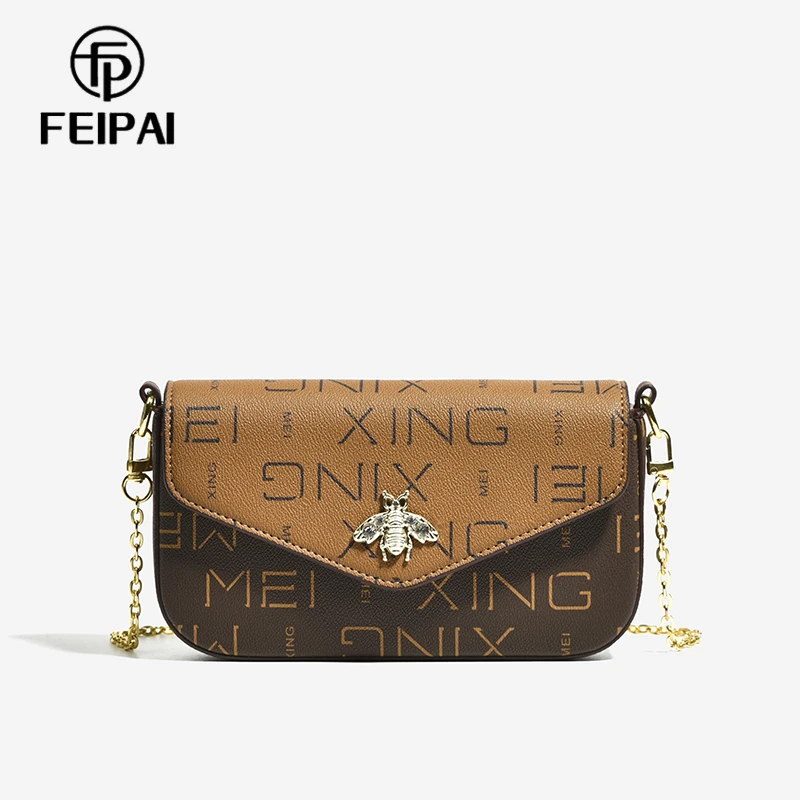 FEIPAI/菲派冬季新款女士百搭潮复古信封包软面单肩斜挎包A0905XH