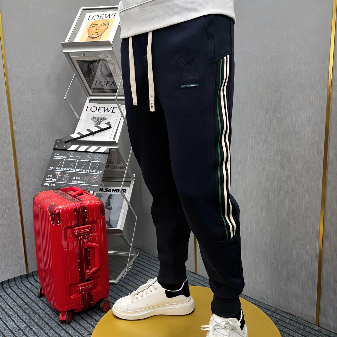 秋冬时尚男装卫裤百搭宽松男裤小脚裤春秋潮流哈伦裤春季厚休闲裤