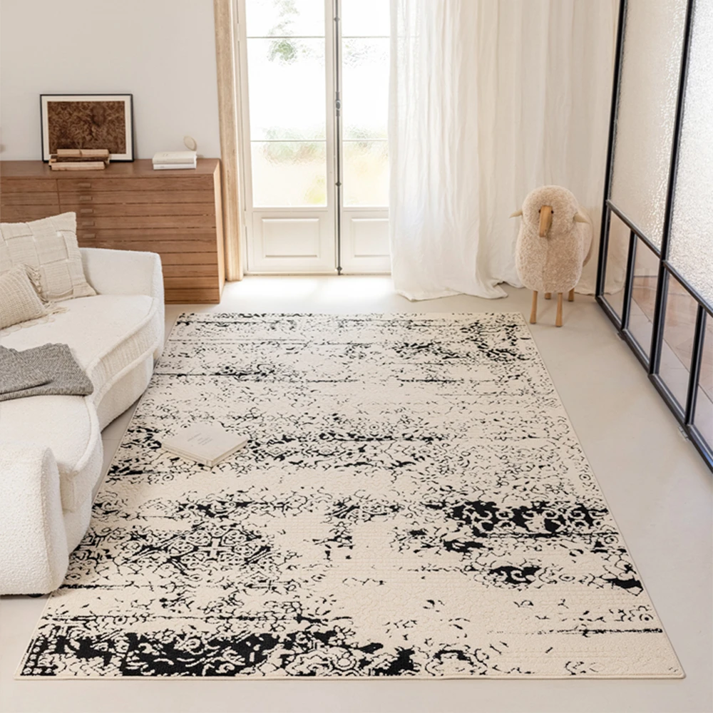 弥萱河西走廊高级双色硅藻丝加厚地毯客厅卧室现代轻奢法式3D浮雕