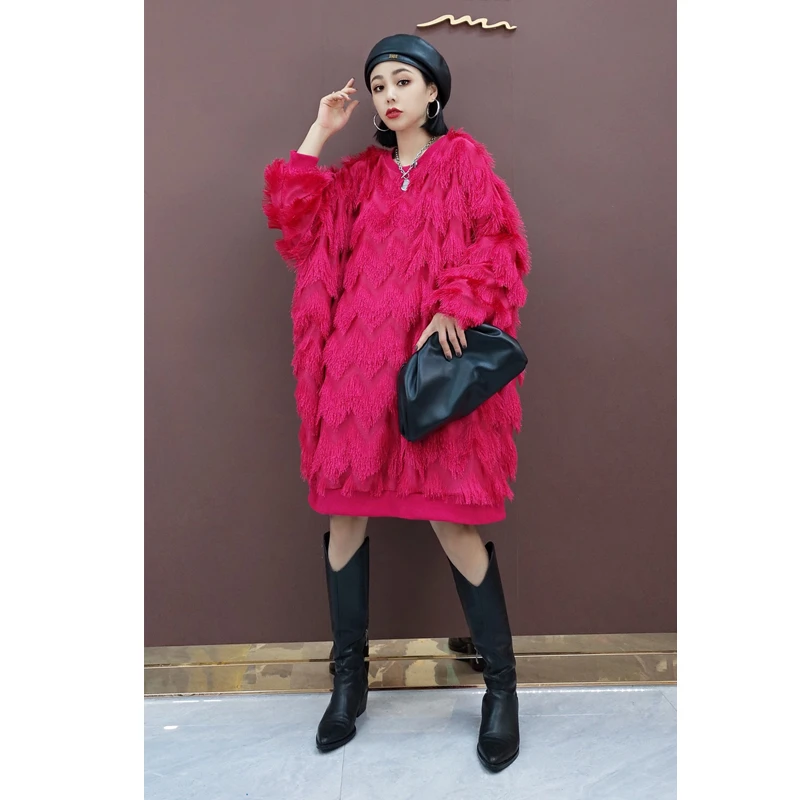 2025春季新款时尚短外套韩版加绒毛衣宽松大码女装个性潮