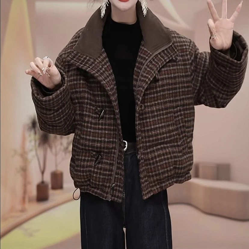 高档磨毛精纺白鸭绒羽绒服2025冬季新款时尚显瘦气质减龄保暖外套