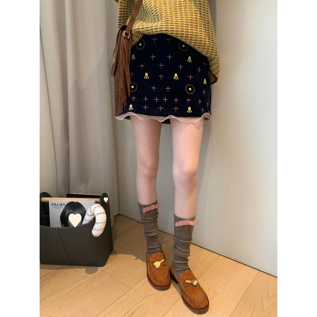 【现货】苏黎世手工坊珠绣 花边丝绒半裙