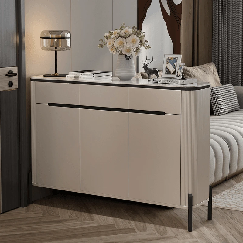 实木双面烤漆岩玻轻奢鞋柜隔断玄关大容量储物柜阳台客厅家用爆款