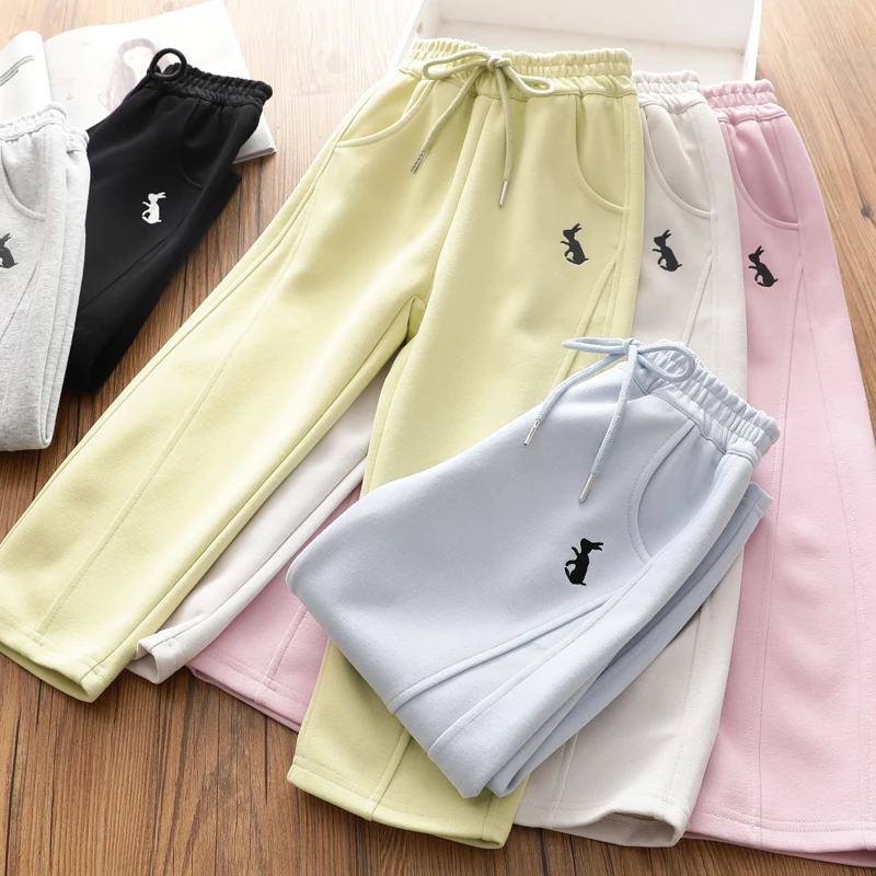 香蕉裤 女童秋季新款运动裤韩版洋气刺绣卡通休闲裤中大童儿童裤