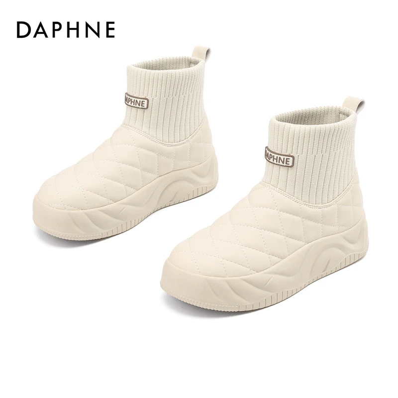 Daphne/达芙妮雪地靴2023冬季新款时尚休闲加绒保暖百搭雪地靴