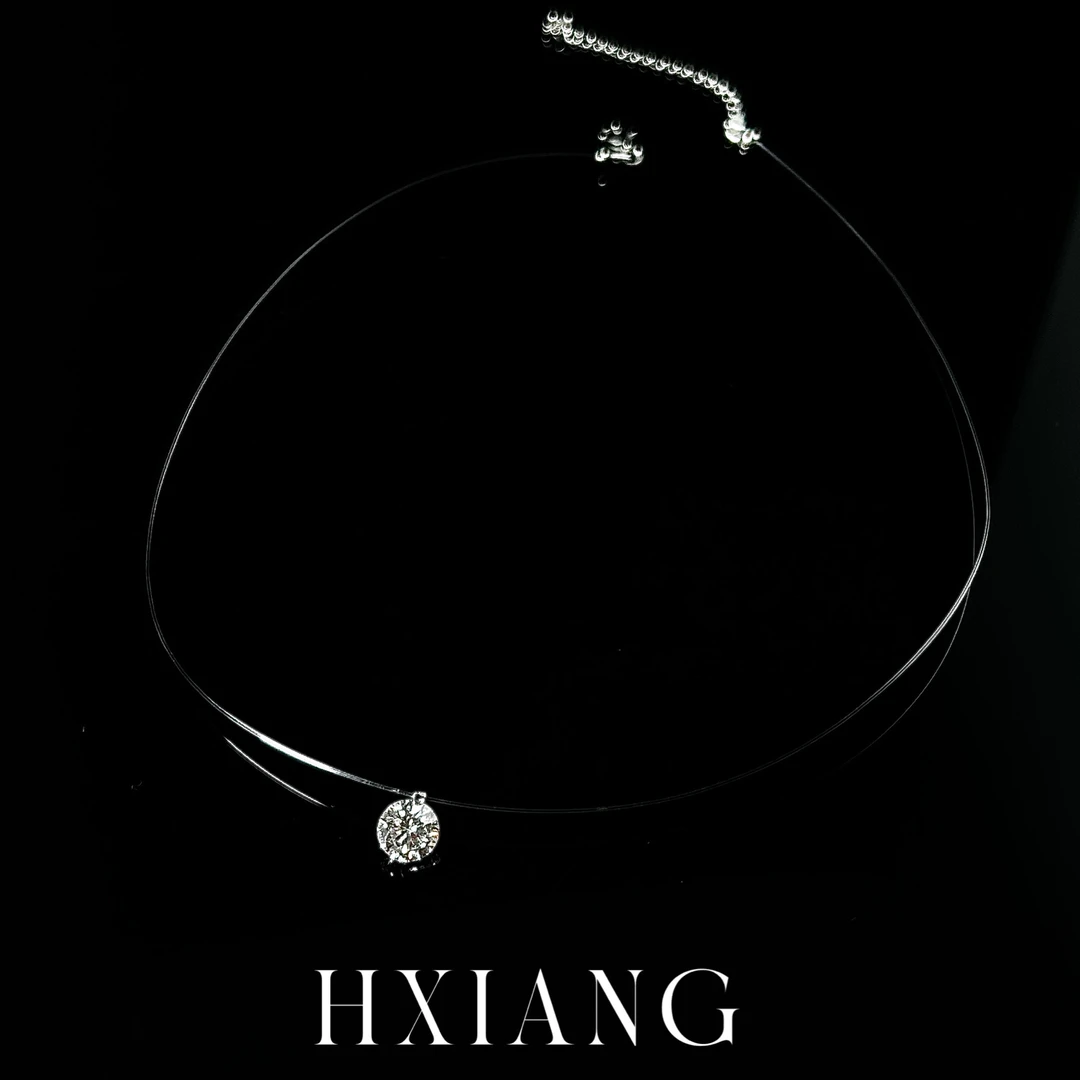 铜合金项链 时尚人鱼之泪项链隐形单钻锁骨链爆款法式礼物1002