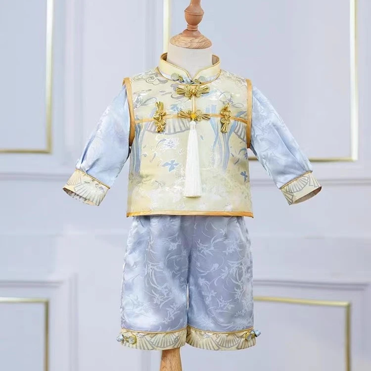 男宝宝周岁礼服中式唐装抓周服拜年服生日百天拍照周岁宝宝服装