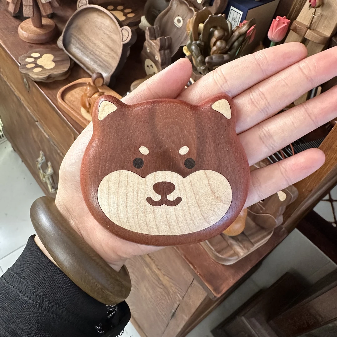 柴犬镜子~补妆桌面摆件可爱手工