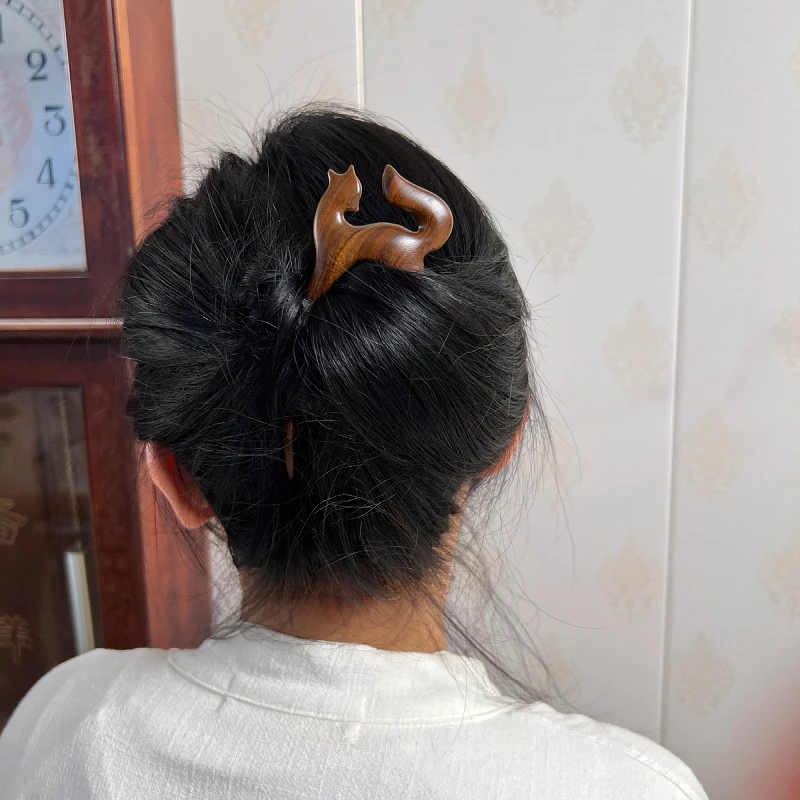 (凤九发簪）超气质小狐狸簪子双钗百搭古风简约配饰日常可爱汉服