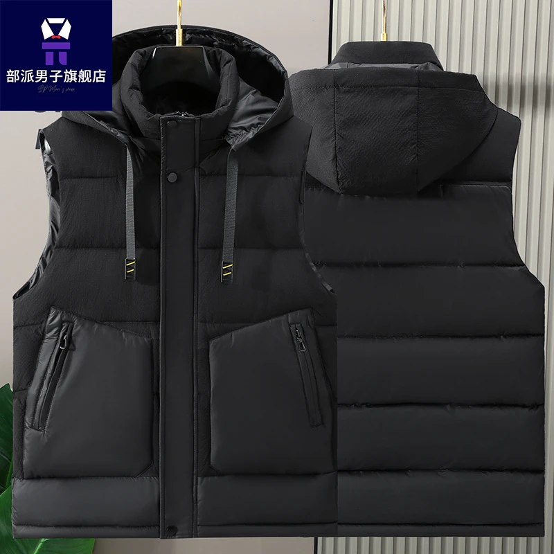 秋冬连帽工装加厚马甲男女同款时尚外穿大码坎肩潮流保暖背心外套