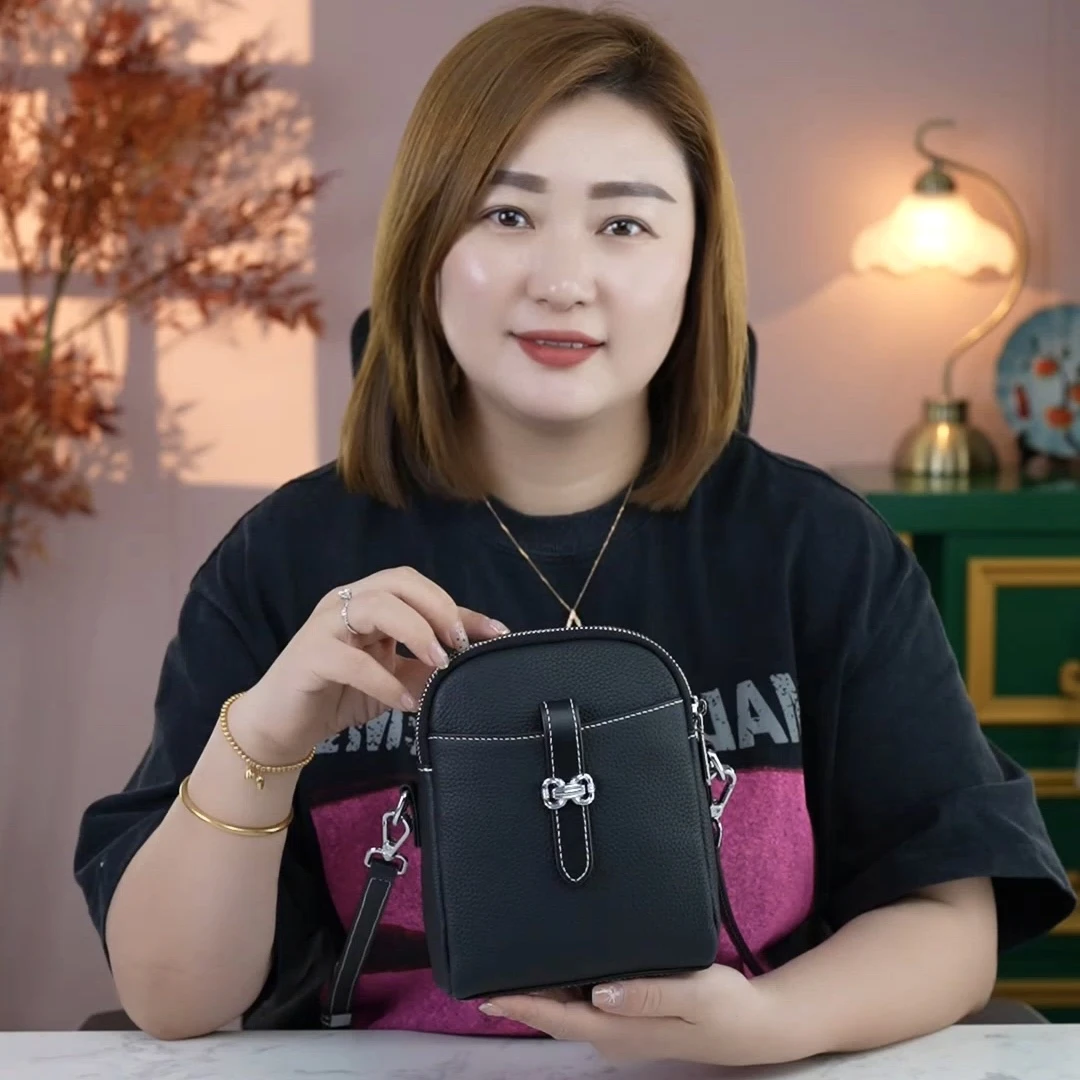 GUZCHIIE/谷兹 新款时尚休闲百搭单肩女士包包洋气简约真皮手机包