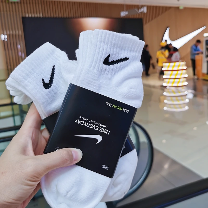 【断码清仓】耐克nike袜子女运动中筒袜春夏季吸汗透气棉袜黑白袜男
