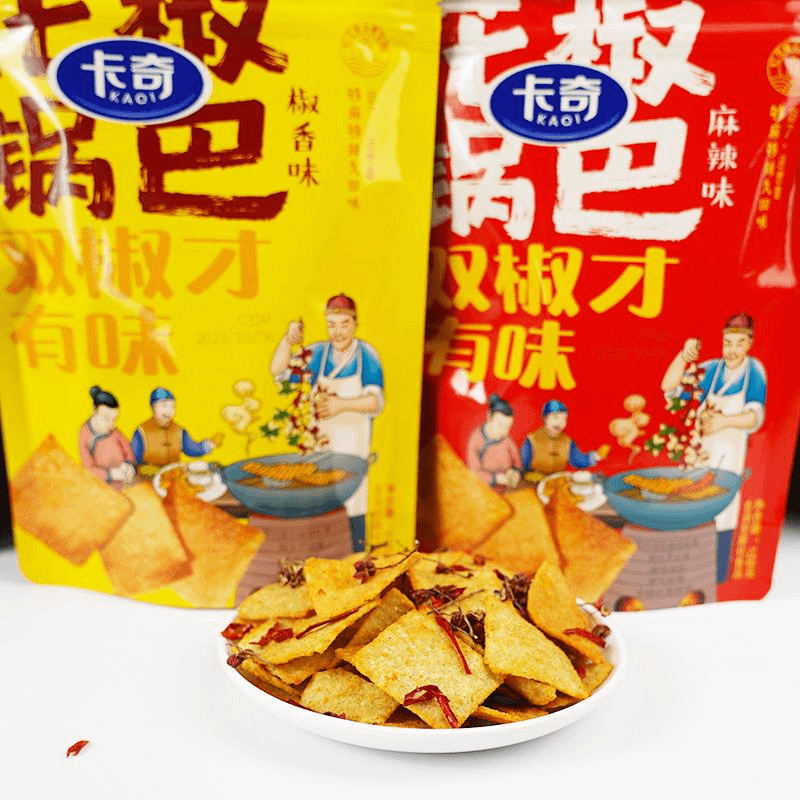 卡奇花椒大片锅巴双椒麻辣味椒香味追剧网红解馋小零食笋0g