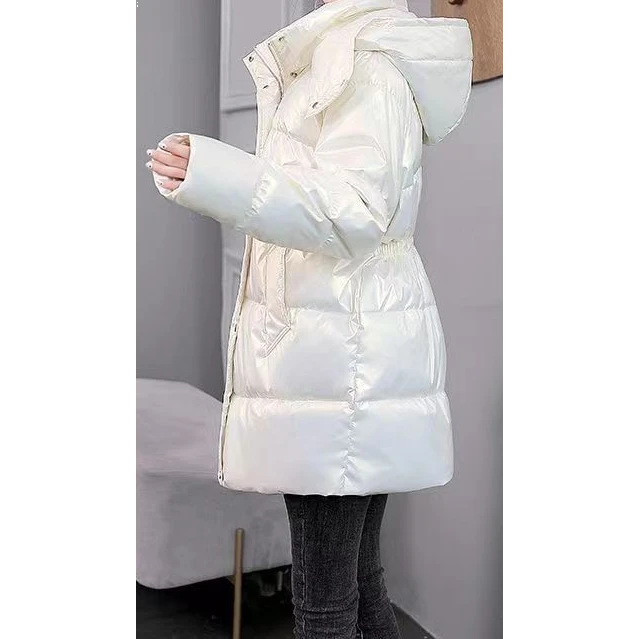 【当季爆款】小个子免洗羽绒羽绒服女款2023爆款冬装收腰亮面棉衣中