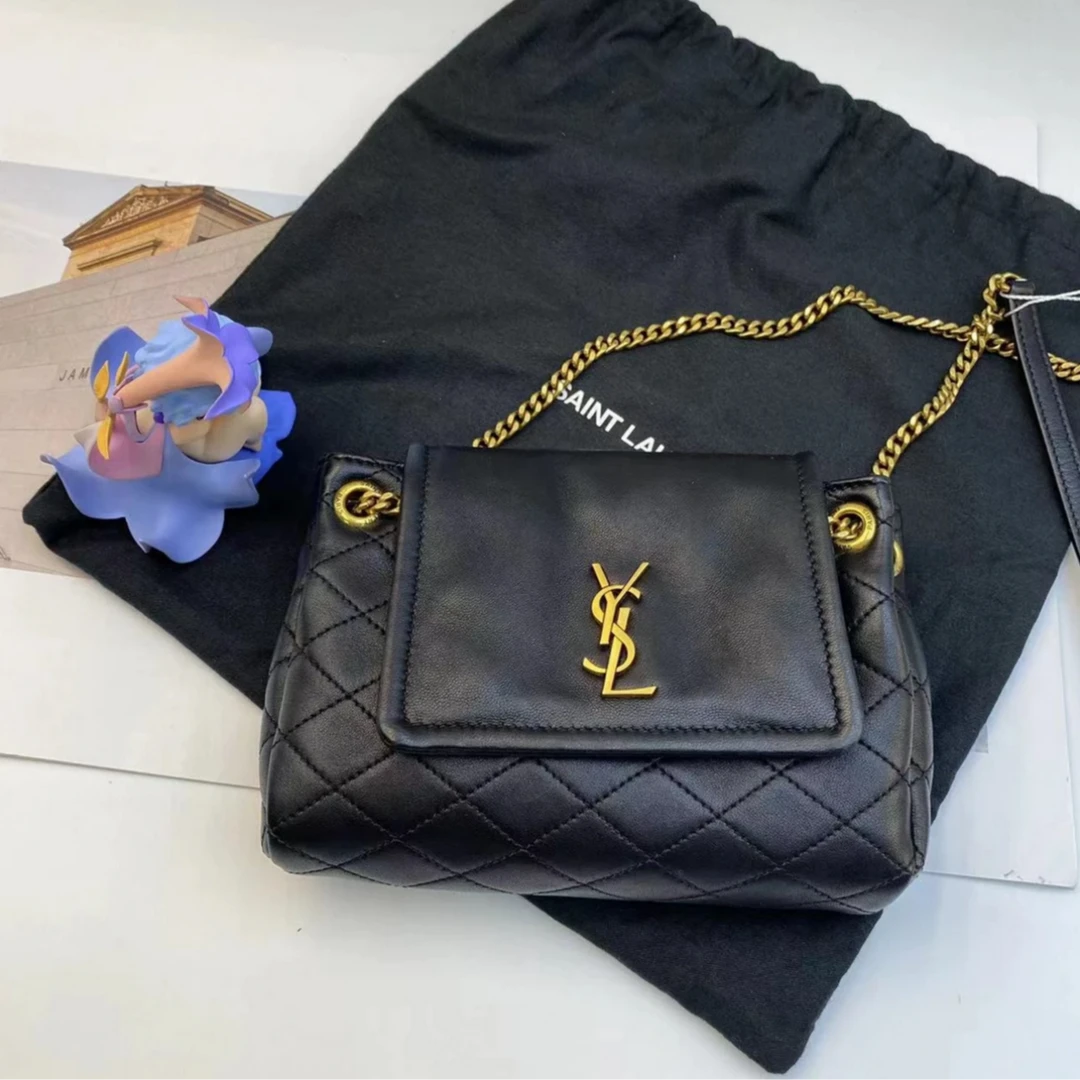 99新 YSL/圣罗兰 新款nolita黑金斜挎包/严选
