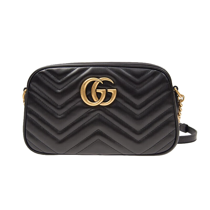 99新 GUCCI/古驰 大号马蒙黑色相机包/肩包/斜挎包/严选