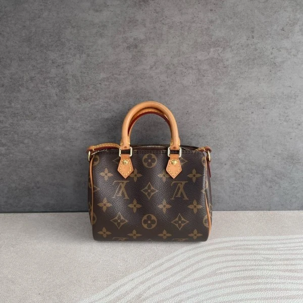 99新 LouisVuitton/路易威登 经典nano speedy斜挎包/女士包/楠楠