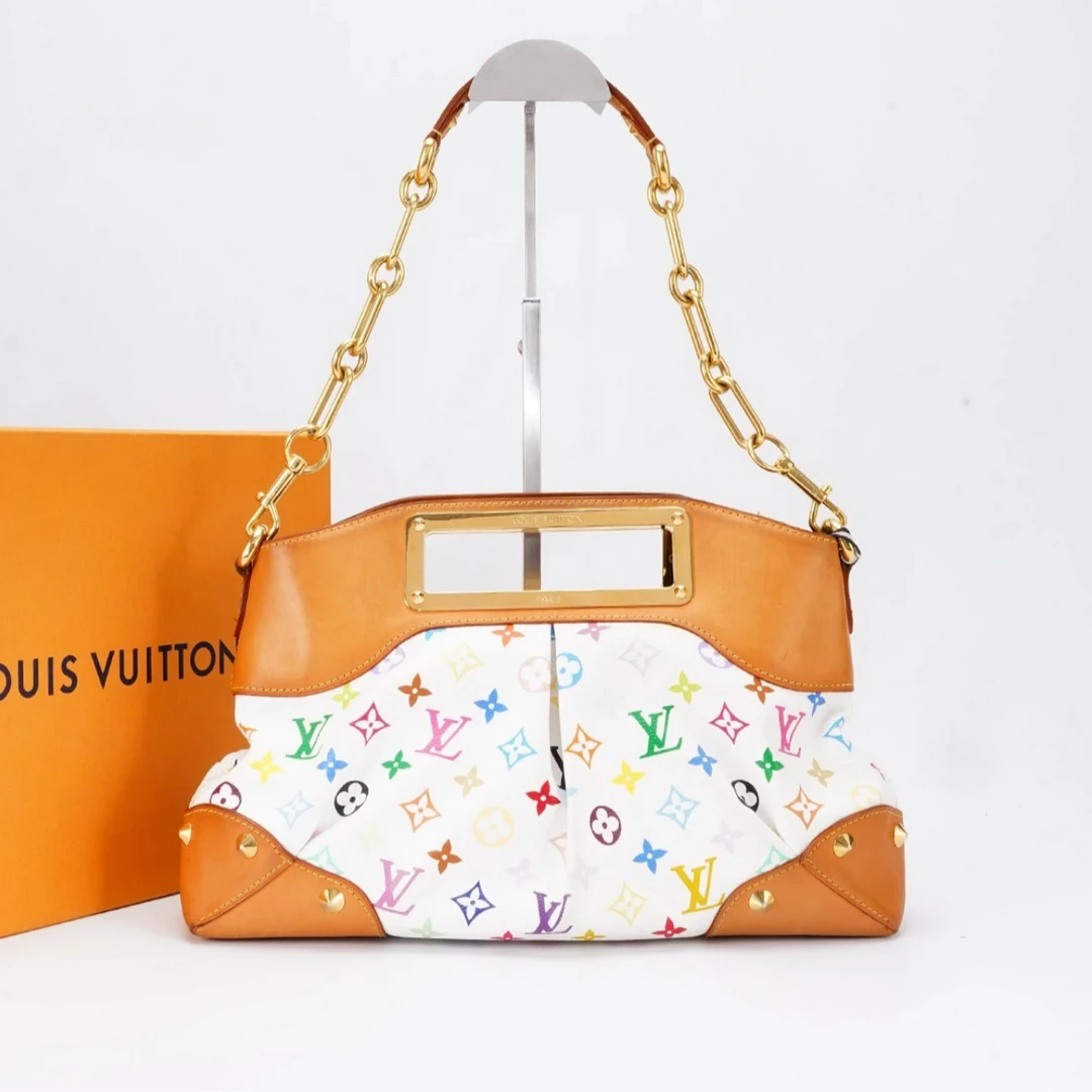 95新 LouisVuitton/路易威登  白三彩手提包腋下包/严选