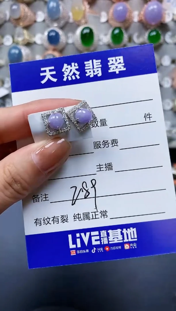 【闪购商品】翡翠耳饰银S925镶嵌0289