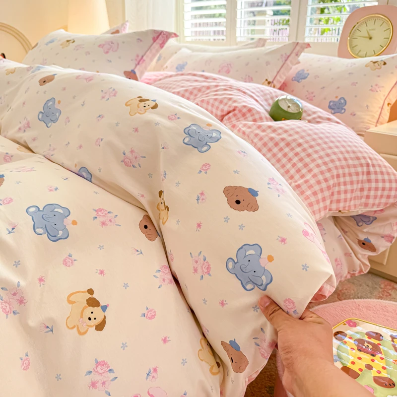 【全棉纯棉四件套 厂家直销】2025年新款全棉A类全喷气印花小清新床