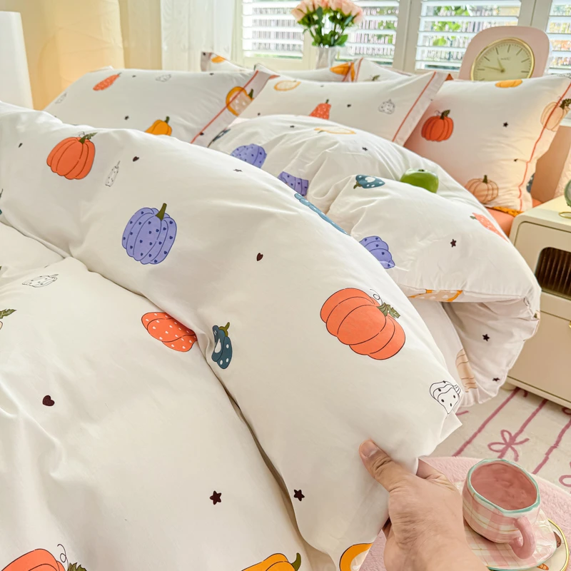 【全棉纯棉四件套 厂家直销】2025年新款全棉A类全喷气印花小清新床