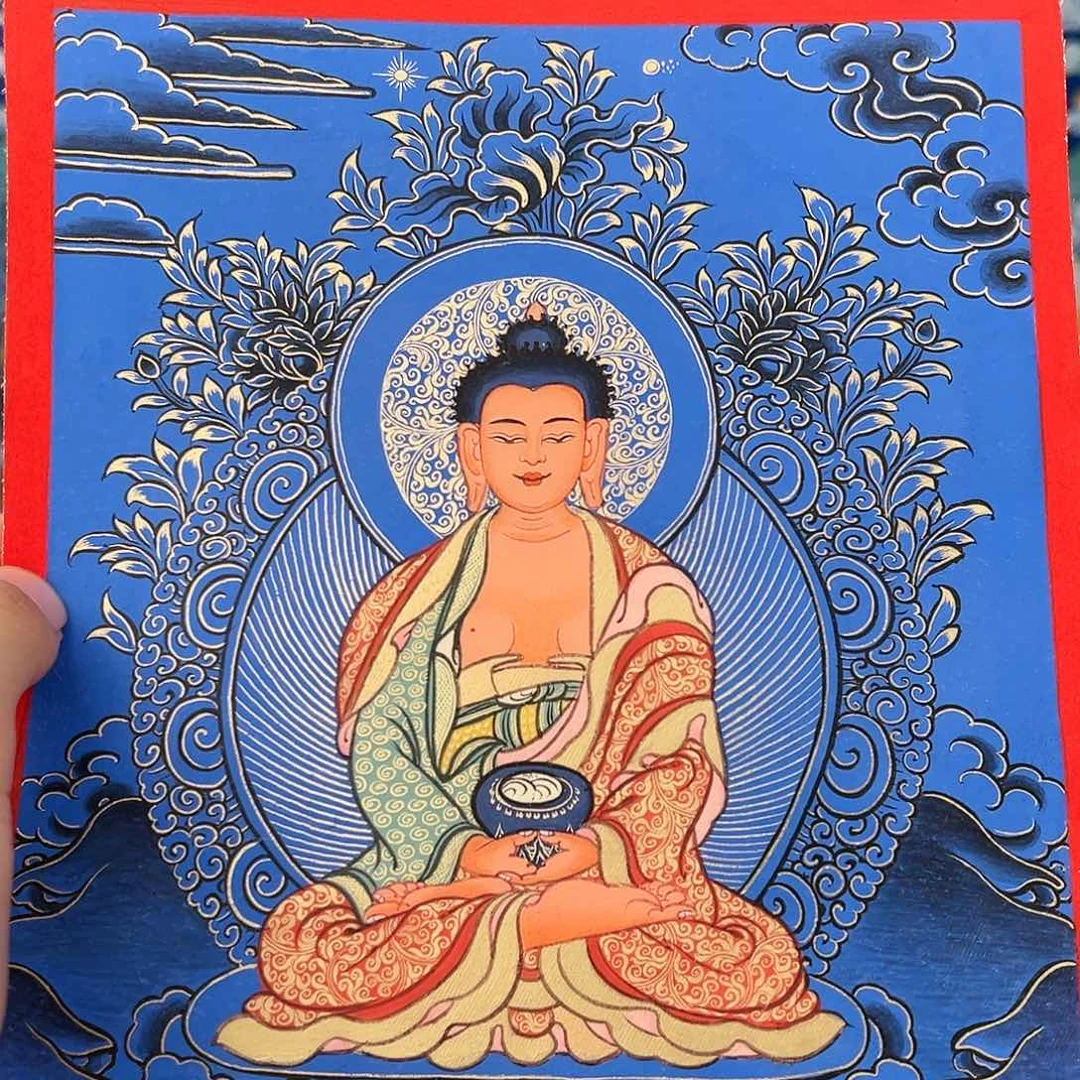 装裱画【热贡】精品23/17桌摆带框阿弥-猪狗