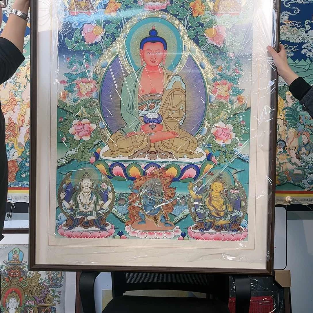 装裱画【热贡神笔画院】尕藏老师绘制阿弥100/70