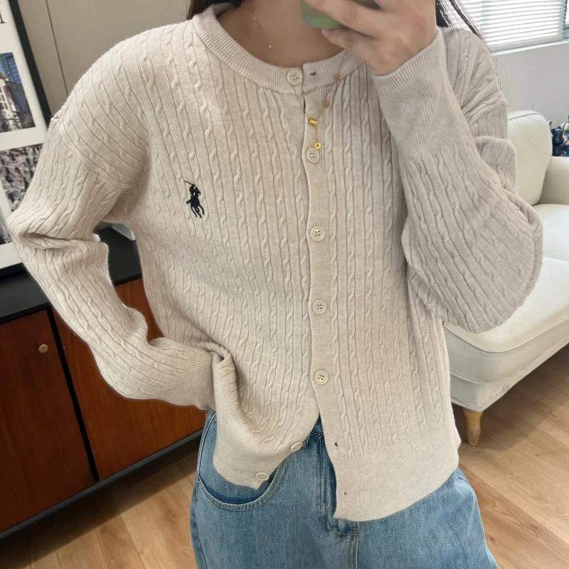 小马春秋针织开衫外套秋冬季慵懒风圆领长袖针织衫时尚百搭上衣女