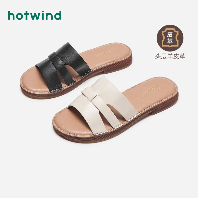 热风2024年夏季新款女士时尚拖鞋H51W4215