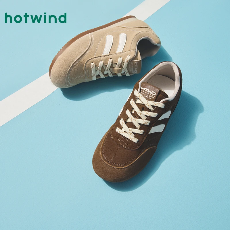 热风薄底德训鞋女款2025年春季新款轻便运动软底休闲鞋H11W25108