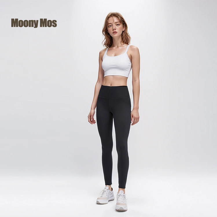MOONY MOS有线九分瑜伽裤新款亲肤裸感女lu高腰提臀弹力运动