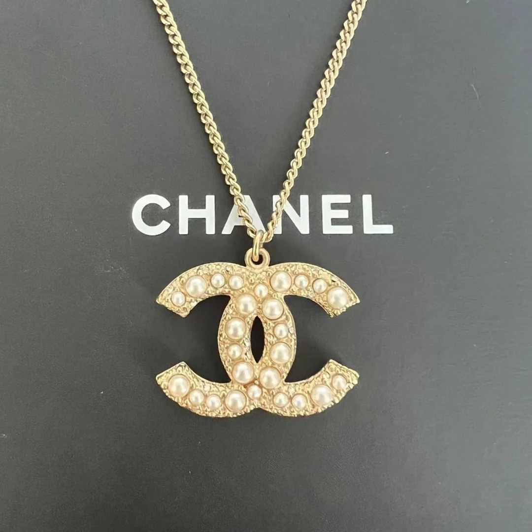 99新 Chanel/香奈儿 100周年简单珍珠双C项链  03403
