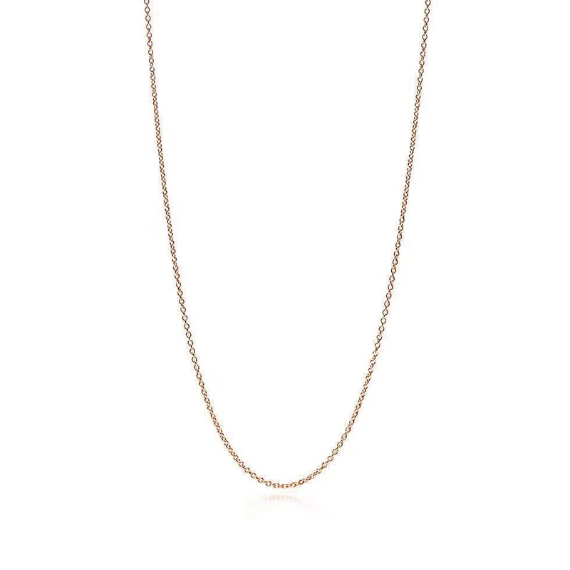 全新未使用 Tiffany & Co./蒂芙尼 18K玫瑰金/黄金色裸链项链0448