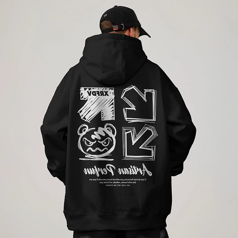 300斤大码国潮牌男装卫衣胖子重磅连帽衫加肥加大码加绒秋冬外套