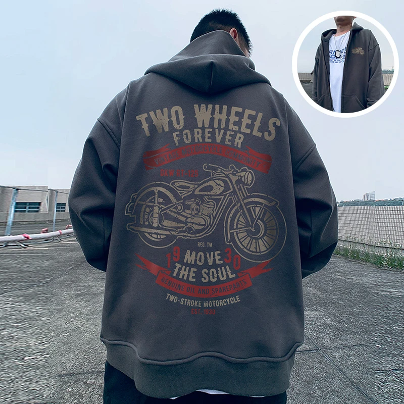 200斤以上卫衣男重磅美式连帽拉链开衫加肥加大码纯棉春秋款外套