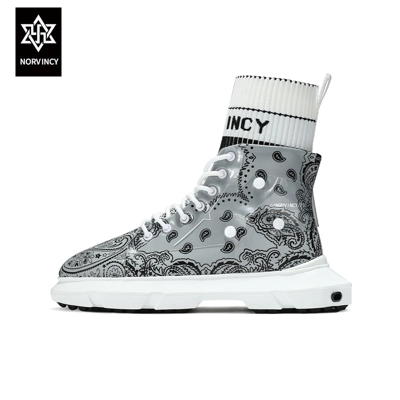 诺凡希潮流马丁靴男士潮牌厚底显型潮酷街拍时尚靴秋冬百搭时尚