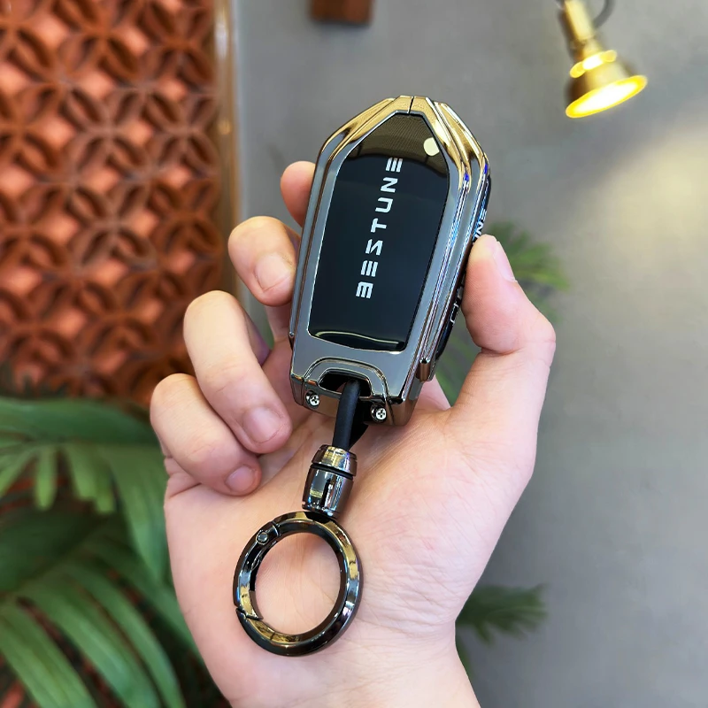 奔腾t90钥匙套专用2023款一汽奔腾T90车内装饰用品配件合金扣壳包