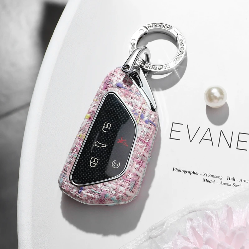 大众高尔夫8pro小香风钥匙包id6x套八代新rline扣id4揽境途昂壳链