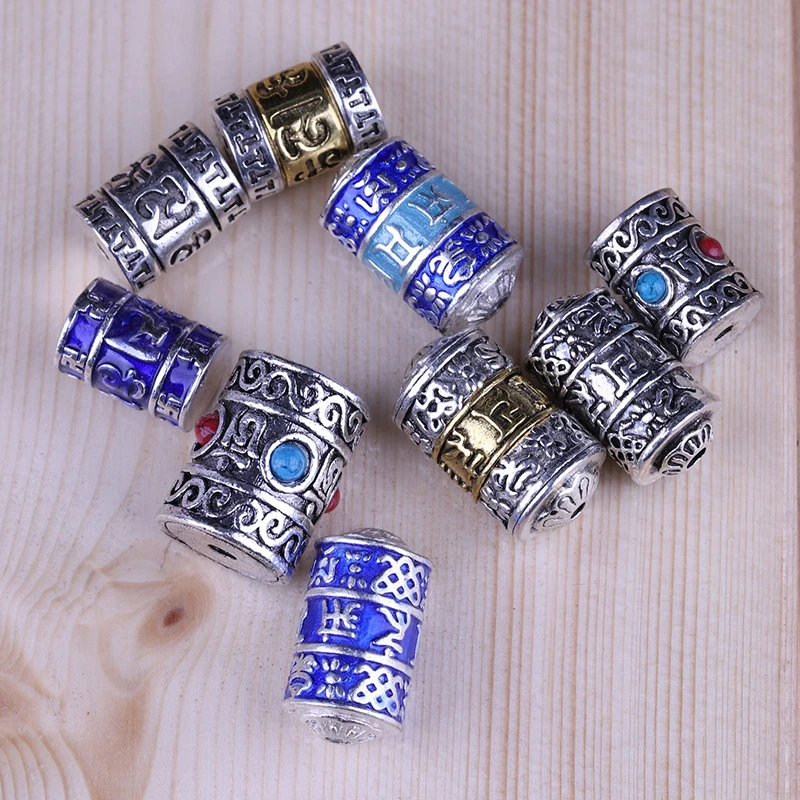 合金古法转经筒万字桶珠隔珠星月金刚凤眼菩提配饰件散珠手工