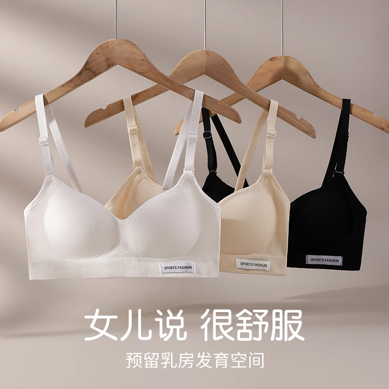 猫人高中生少女文胸青春发育期三阶段初高中学生固定杯少女内衣
